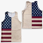 Customized Name & Years Served Amercan Flag Veteran Running Tank Top