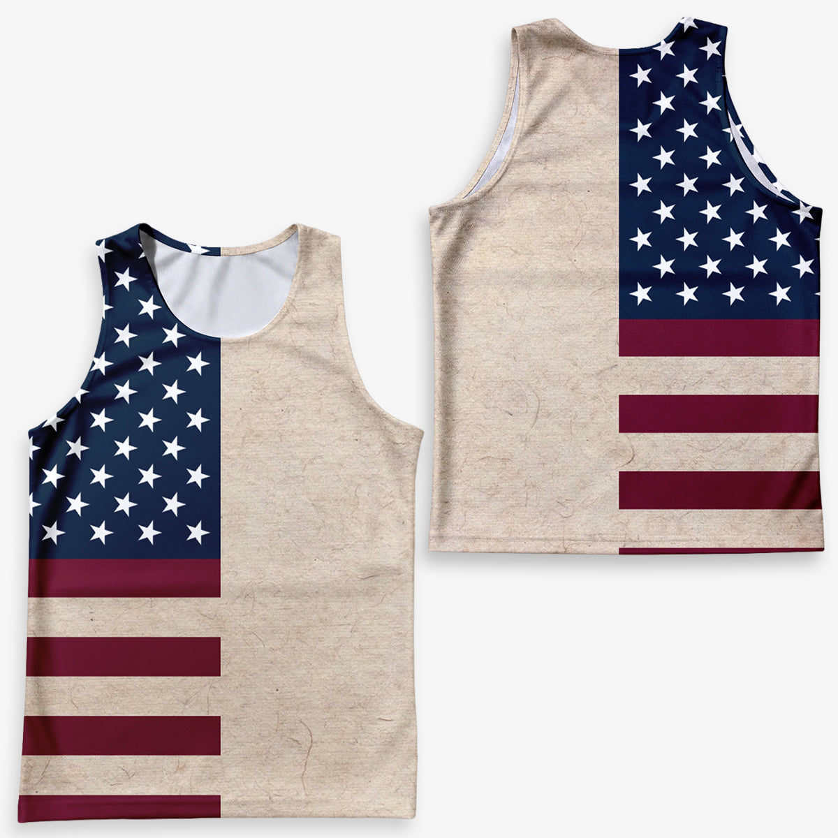 Customized Name & Years Served Amercan Flag Veteran Running Tank Top