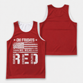 Military Supportive  Running Tank Top On Friday We Wear Red American Flag Tech Singlet