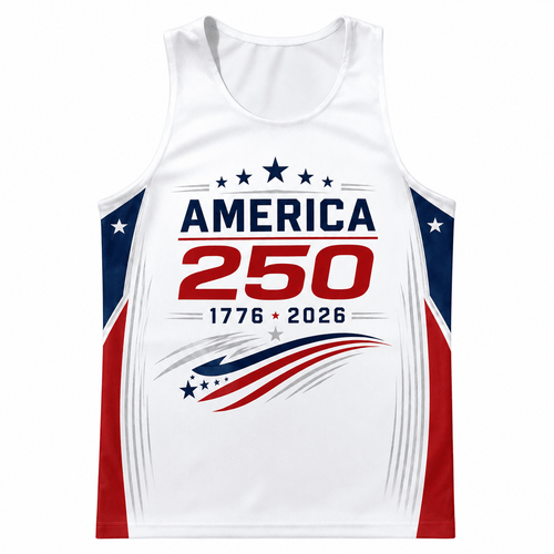 Patriotic Running Tank Top - USA Run Free Tech Running Singlet